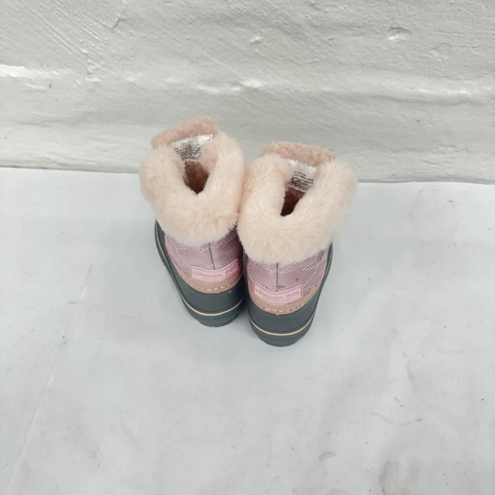 London Fog Collection Kids Snow Boots Size 5 Pink/Gray